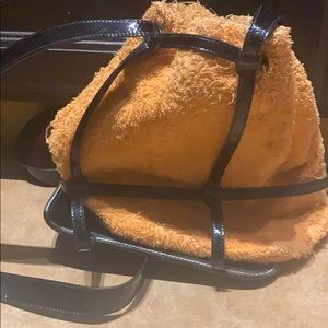 Salvatore Ferragamo orange fringe mini backpack